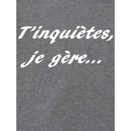 t-shirt fille je gère gris chiné Design d'Oc