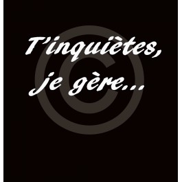 t-shirt fille je gère noir Design d'Oc