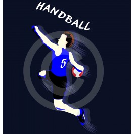 t-shirt homme handball noir Design d'Oc