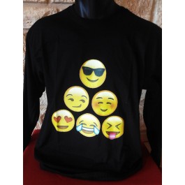 t-shirt garçon noir emojis 2 Design d'Oc