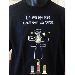 t-shirt  manches longues tire bouchon NOIR Design d'Oc