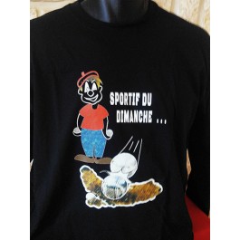 t-shirt homme noir 2 pétanque Design