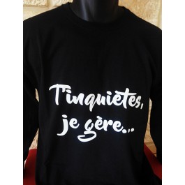 t-shirt homme noir je gère Design