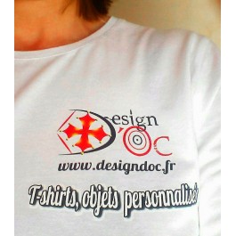 t-shirt femme logo  centré impression design d'Oc