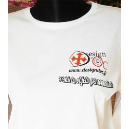 t-shirt homme blanc manches longues avec logo Design d'Oc