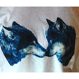 t-shirt femme noir loups love Manches longues Design d'Oc