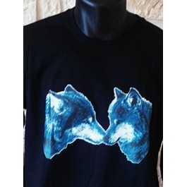 t-shirt homme noir loups love manches longues Design d'Oc