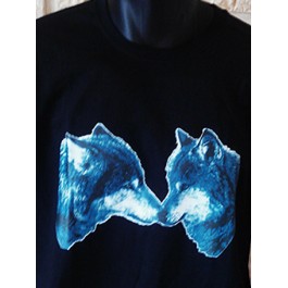 t-shirt homme noir loups love Design d'Oc
