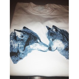 t-shirt homme noir loups love Design d'Oc
