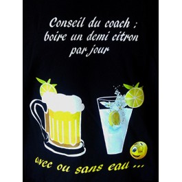 T-shirt homme demi citron noir Design d'Oc