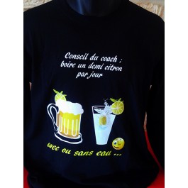 T-shirt homme demi citron noir Design d'Oc