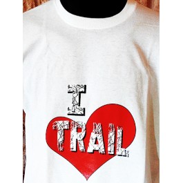 t-shirt blanc I love trail Design d"Oc