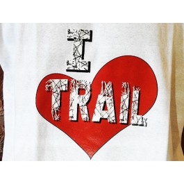 t-shirt blanc I love trail Design d"Oc