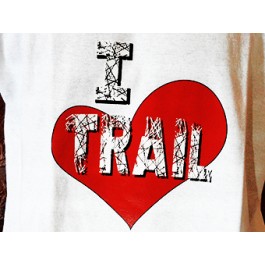 t-shirt blanc I love trail Design d"Oc