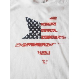 t-shirt femme blanc USA étoile Design d'Oc