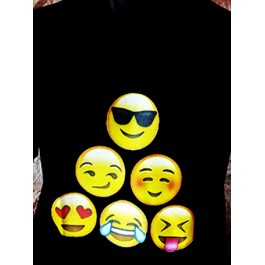 t-shirt noir emoji Design d'Oc