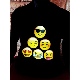 t-shirt noir emoji manches longues Design d'Oc