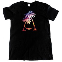 t-shirt femme noir palmier 3 Design d'Oc
