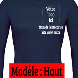 T-shirt femme noir manches longues logo impression Design d'Oc