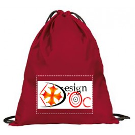 sac cordelette rouge design d'Oc floqué logo 2