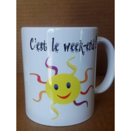 mug soleil week-end à personnaliser Design d'Oc