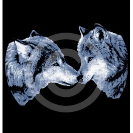 t-shirt femme noir loups love Design d'Oc