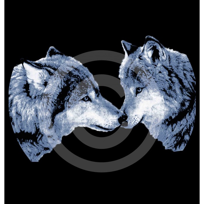 t-shirt femme noir loups love Design d'Oc t-shirt femme noir loups love Design d'Oc