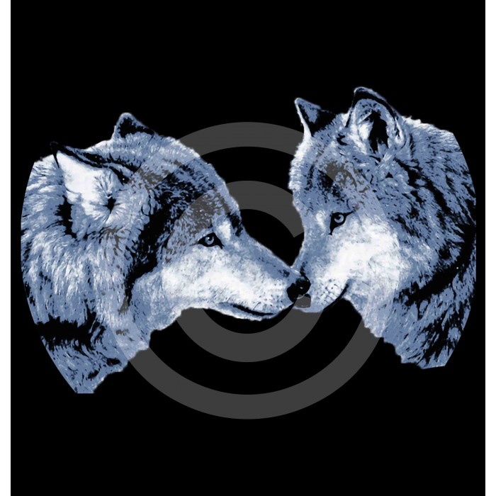 t-shirt femme noir loups love Design d'Oc