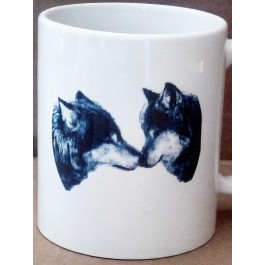 mug loups bleus à personnaliser Design d'Oc