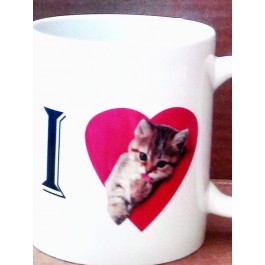 Mug I love chat à personnaliser Design d'Oc