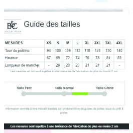 guide des tailles B&C