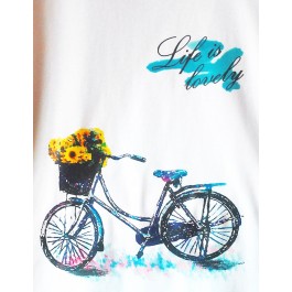 t-shirt femme vélo détail Design d'Oc