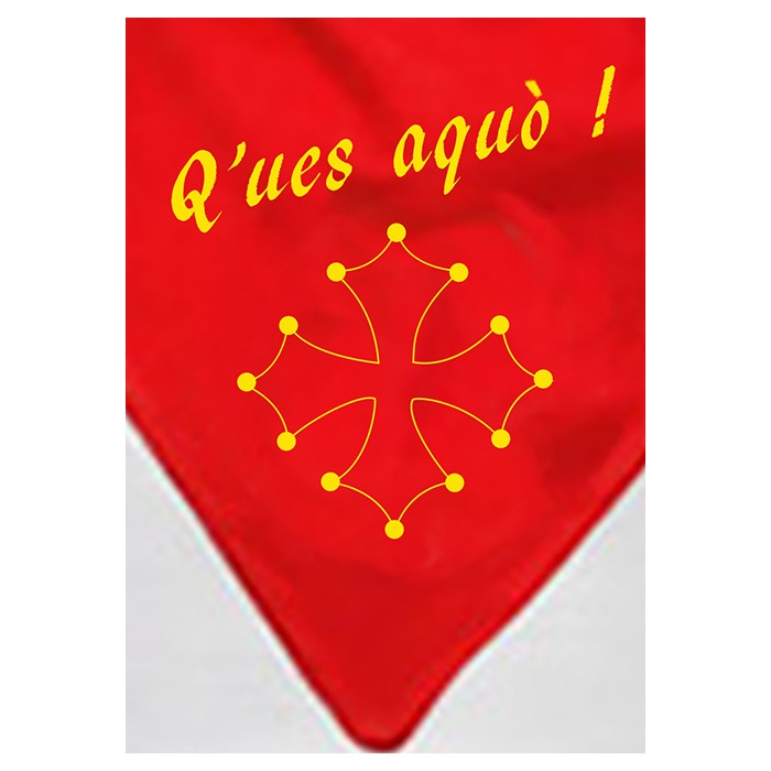 bandana rouge croix occitane qu es aco flocage design d'oc