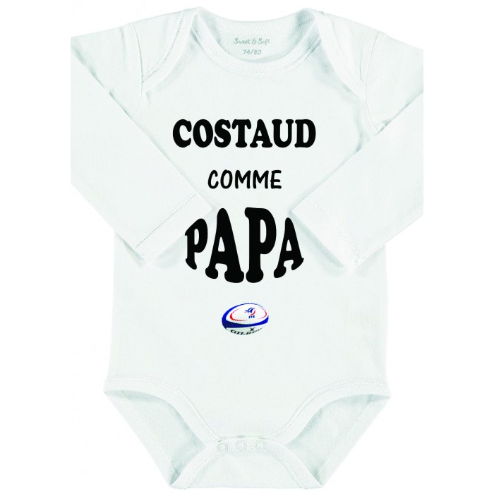 body costaud comme papa manches longues Design d'Oc