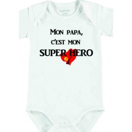 body PAPA SUPER HERO manches courtes Design d'Oc