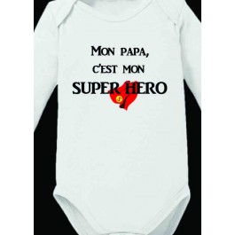 body PAPA SUPER HERO manches longues Design d'Oc