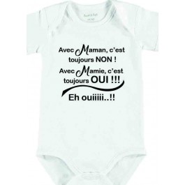 body mamie toujours oui manches courtes Design d'Oc