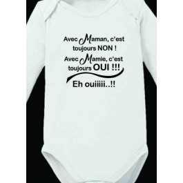 body mamie toujours oui manches longues Design d'Oc