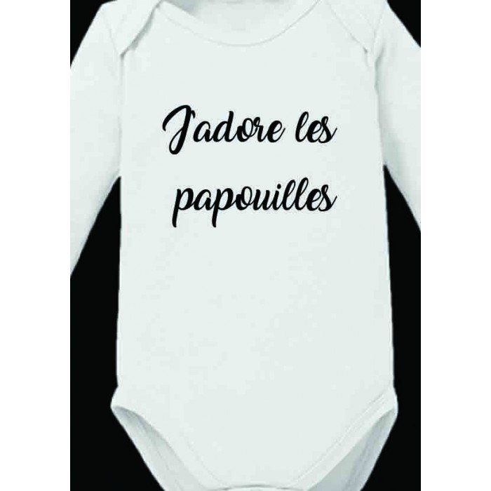 body j 'adore les papouilles manches longues Design d'Oc