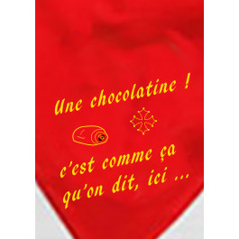 bandana rouge détail chocolatine flocage design d'oc