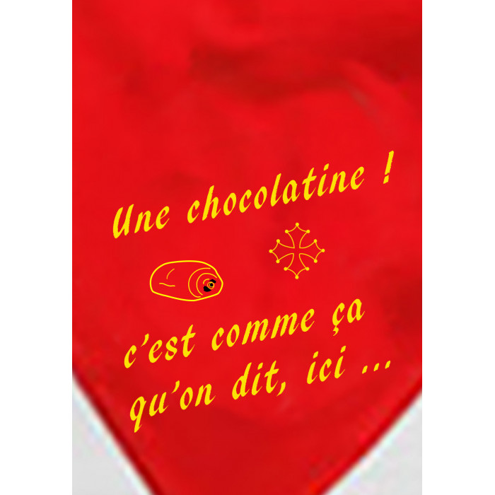 bandana rouge détail chocolatine flocage design d'oc
