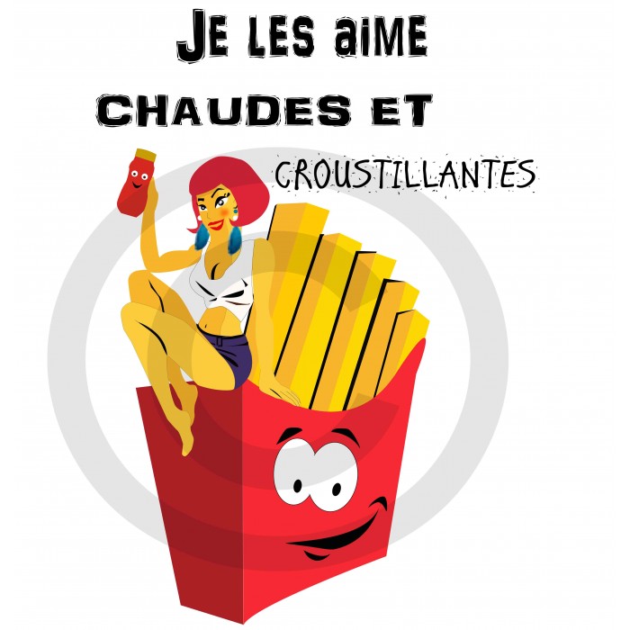 T-shirt homme Design d'Oc humour frites T-shirt homme Design d'Oc humour frites