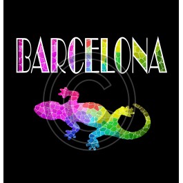 t-shirt geko Barcelone Design d'Oc noir