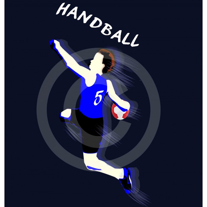 t-shirt marine garçon handball Design d'Oc