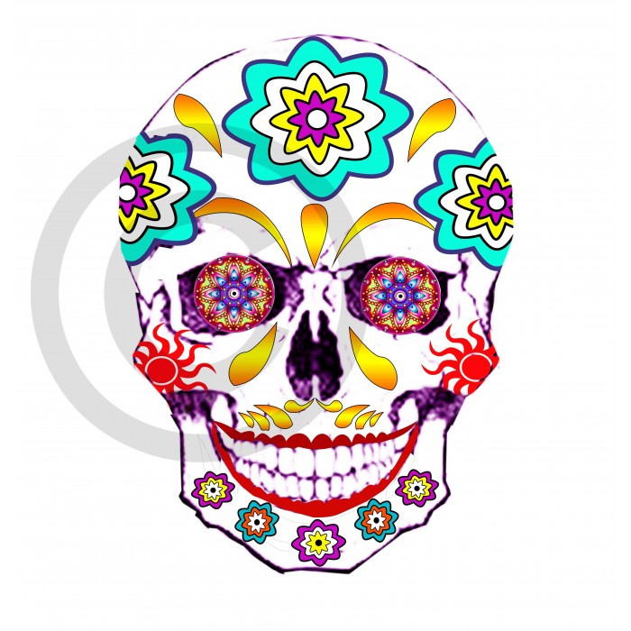 T-shirt femme crane mexicain Design d'Oc T-shirt femme crane mexicain Design d'Oc