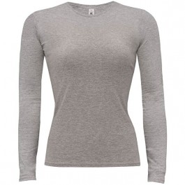 T-shirt femme gris manches longues logo impression Design d'Oc