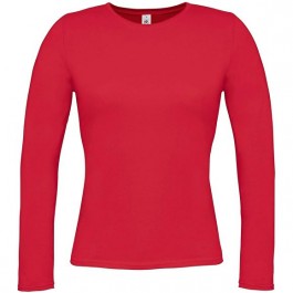 t-shirt femme rouge manches longues logo impression design d'Oc