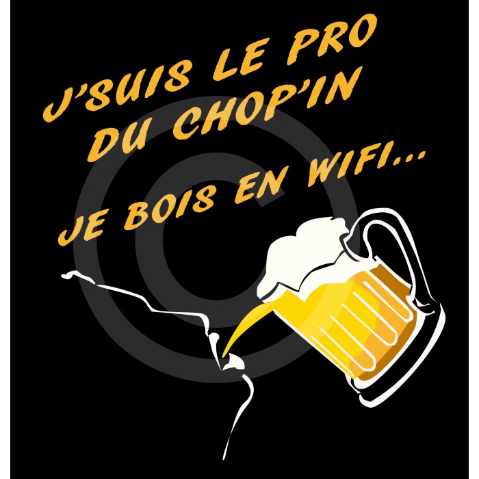 t-shirt homme chope wifi Design d'Oc