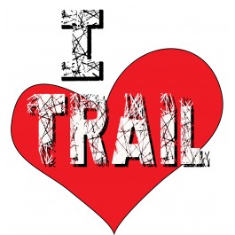 t-shirt blanc I love trail Design d"Oc